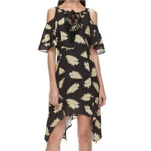 Disney Beauty and the Beast Dress L Black Emma Watson Off Shoulder SharkBite Hem